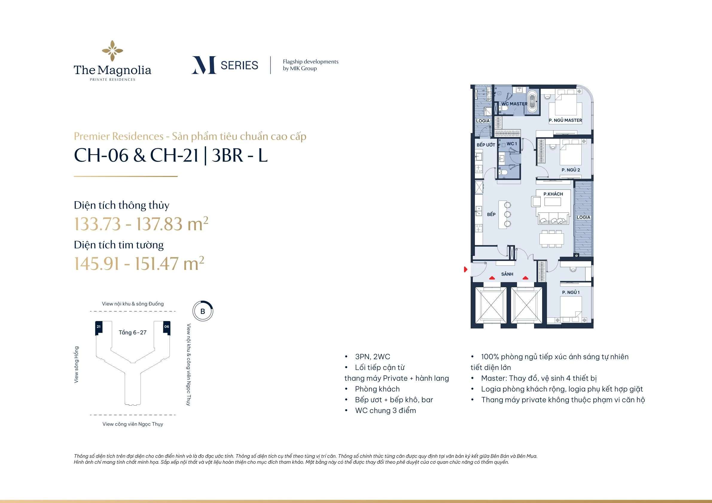 Mat bang can 3 ngu lon CH06 CH21 the magnolia