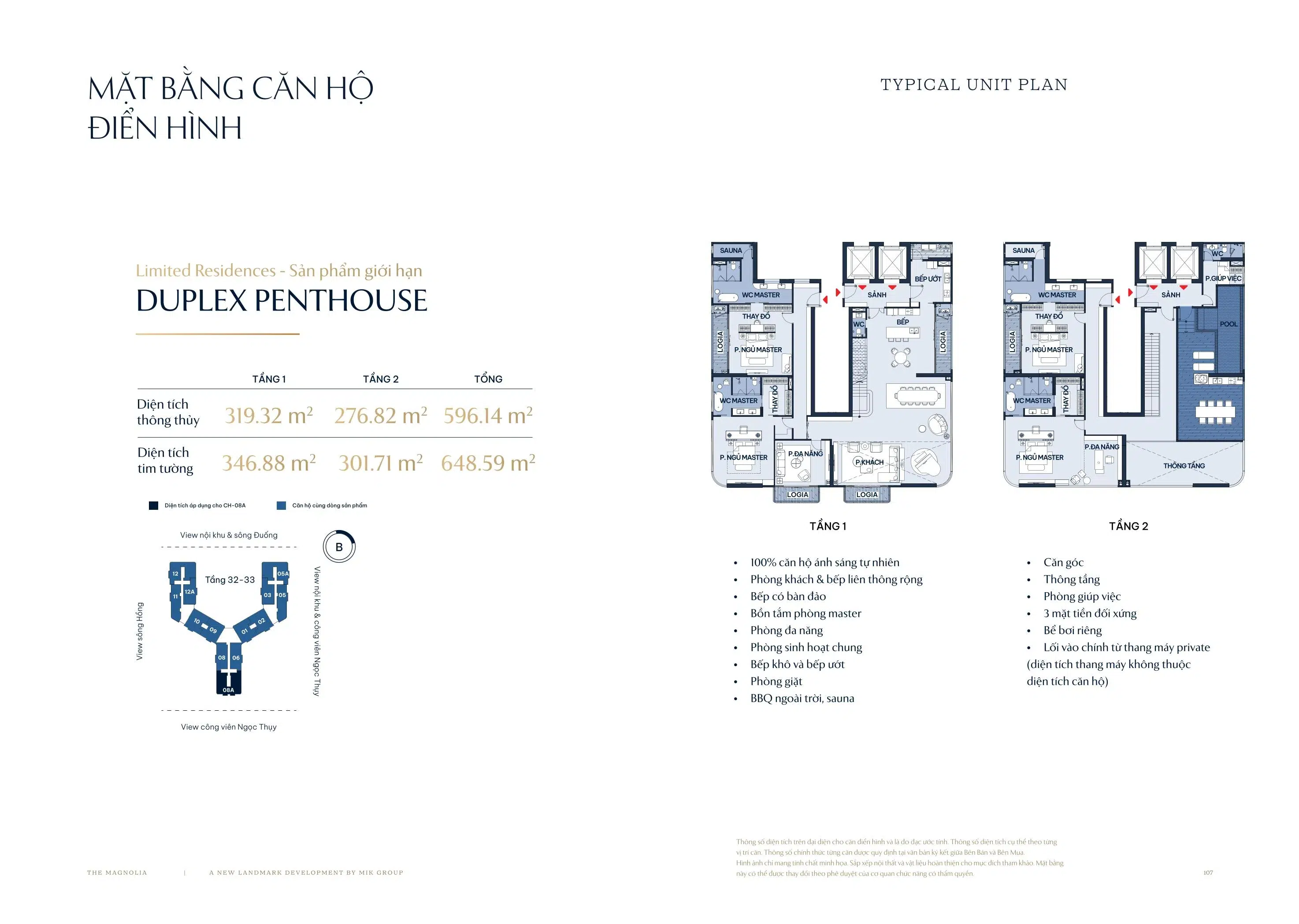Mat bang duplex penthouse the magnolia